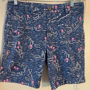 Vineyard Vines Mens BREAKER SHORTS Map Of The Islands 30 Nantucket MV Bahamas